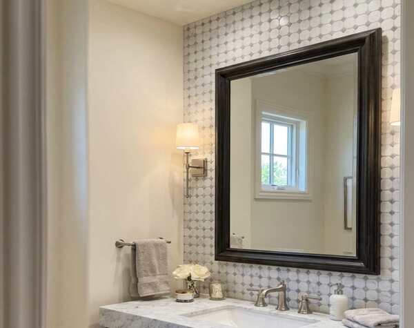 Bathroom | White & Grey, Octagon & Dot, Mosaic - Mediterranean