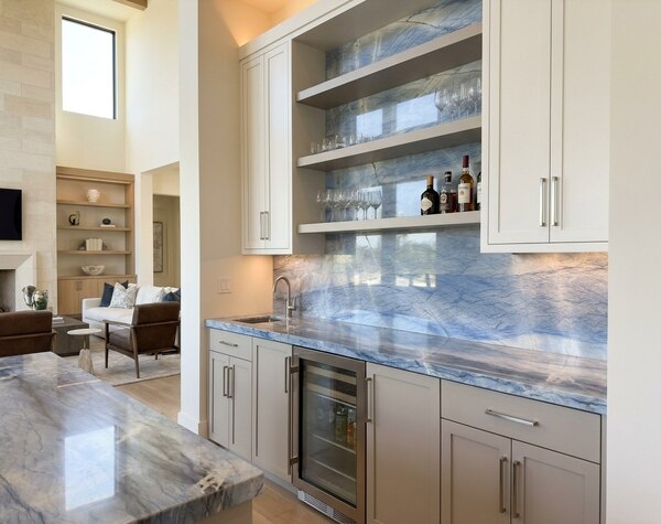 Kitchen | Blue Macaubas Quartzite Polished - South Houston Slab