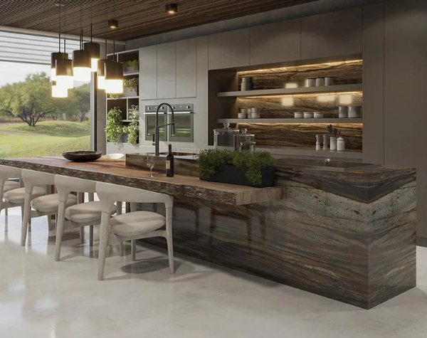 KITCHEN - SANDALUS QUARTZITE LEATHER 2 CM THICK - SLAB