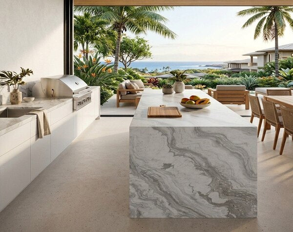 Outdoor Kitchen | River Marble Polished