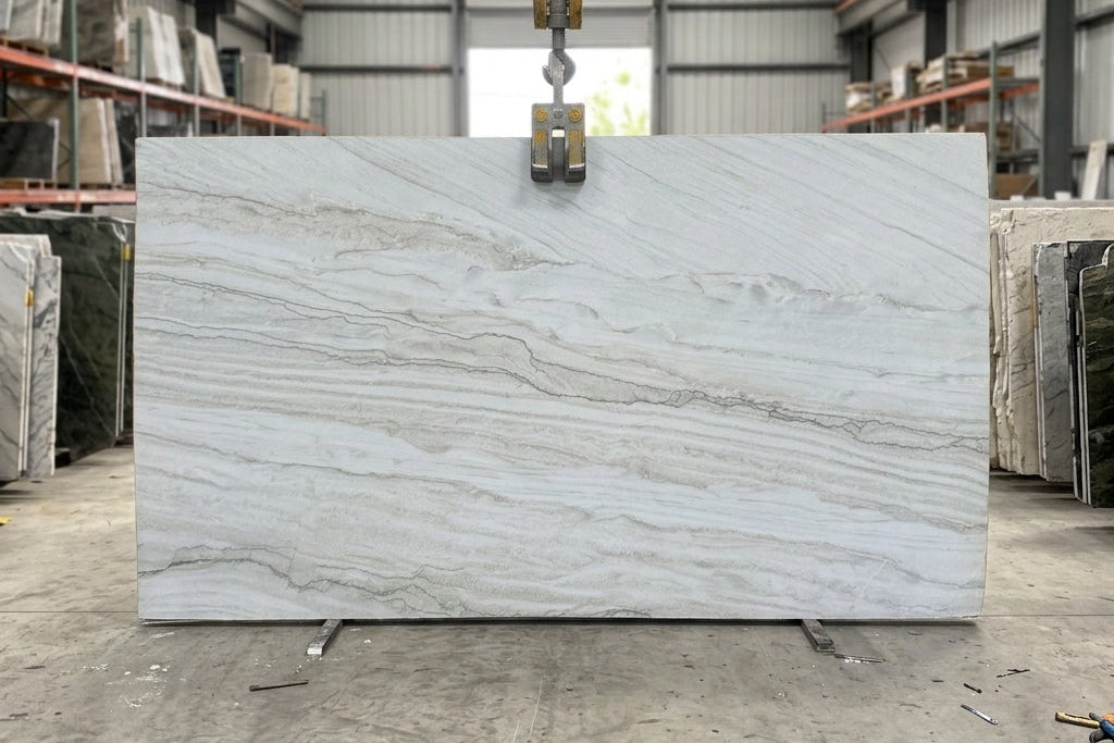 WHITE PEARL Quartzite polished 2cm thick - Slab