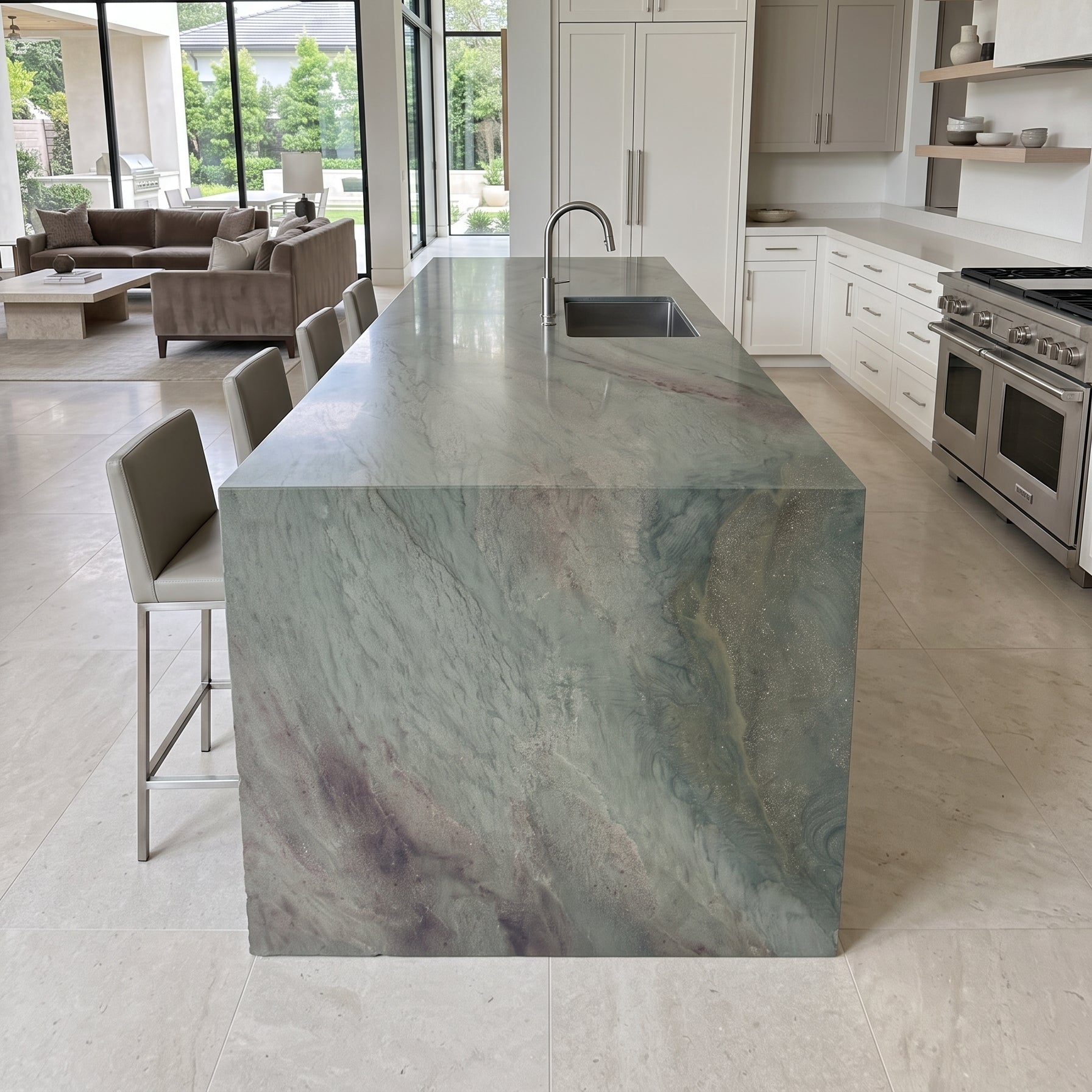 WILD SEA GREEN Granite polished 2cm thick - Slab