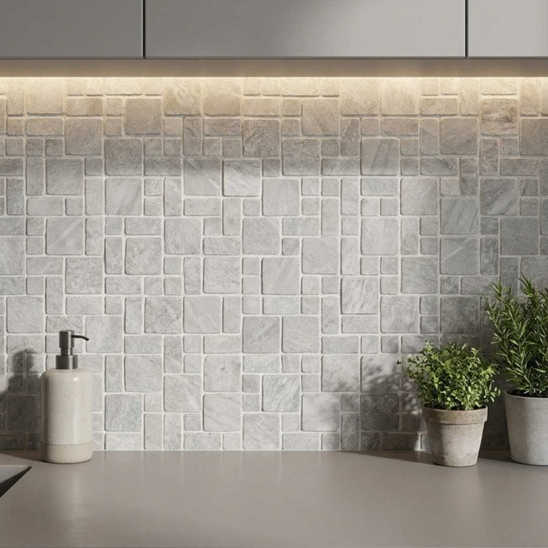 BIANCO GREY MINI PATTERN, ROMAN MINI 12" x 12" - (1 SF/PC)