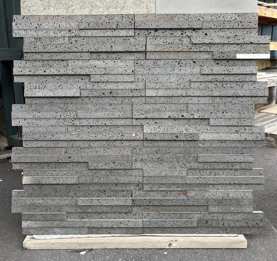 PUKA LAVA GREY Basalt honed ledger 24" x 8" x 3/4-1 1/4" (1.33 SF/PC)