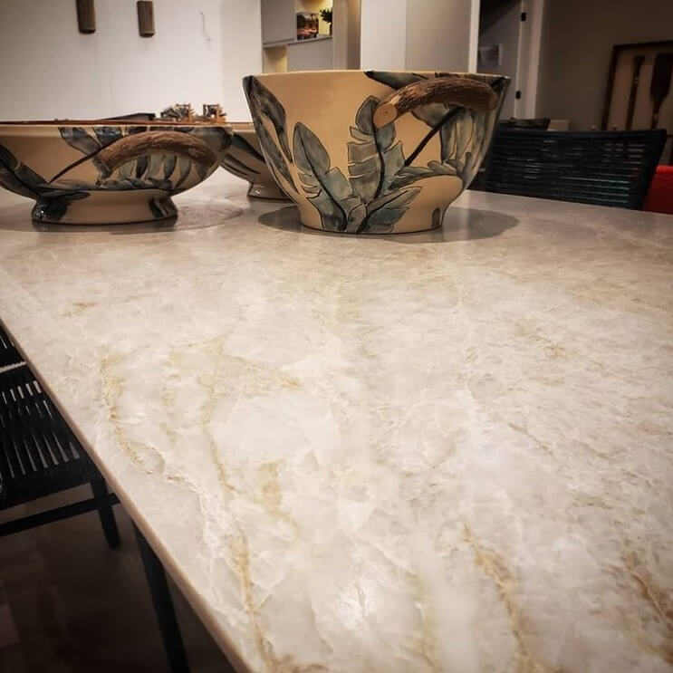 Perla Venata Quartzite polished 2cm thick slab - Rocks in Stock