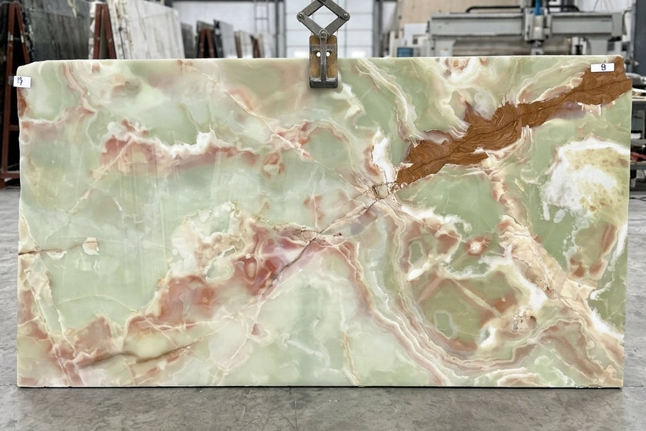 ONICE VERDE Onyx polished 2cm thick - Slab