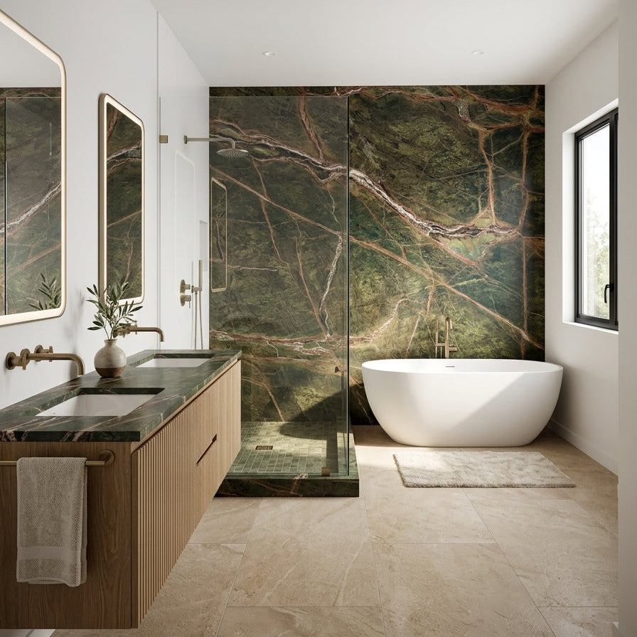 RAINFOREST GREEN Marble polished 2cm thick - Slab