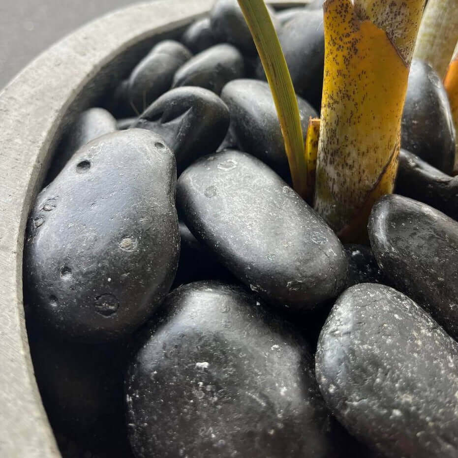 Black Sand Natural Tumbled Garden Pebbles Havaiiano - Rocks in Stock