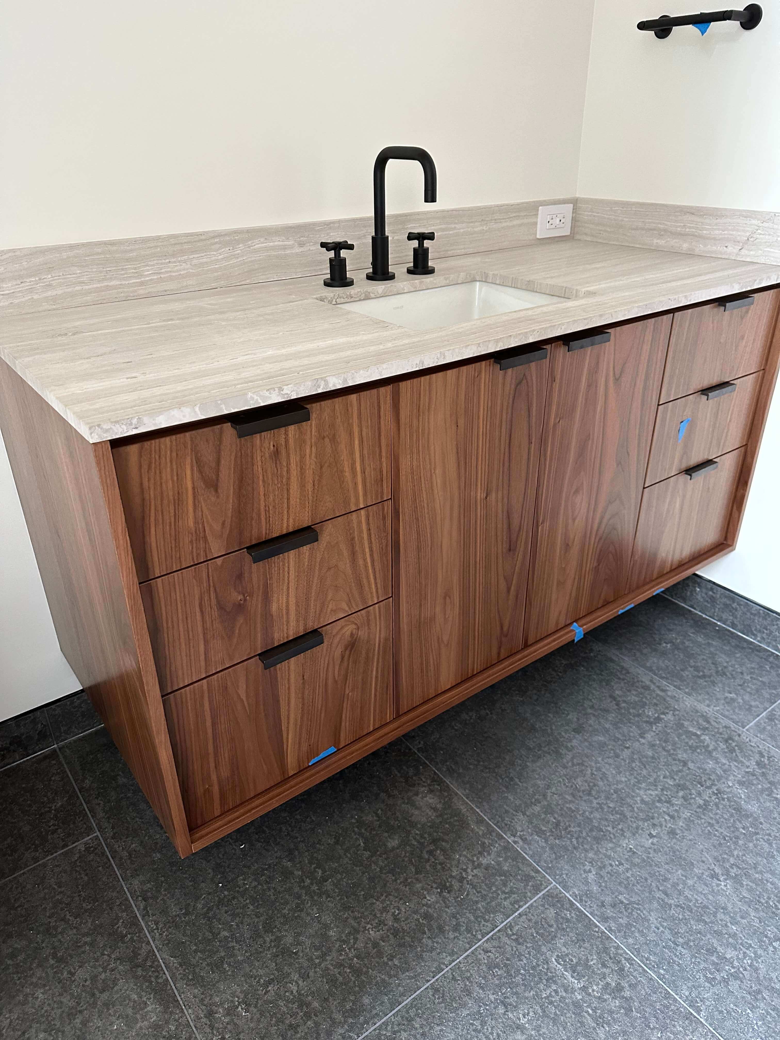 Teakwood Light Marble honed 2cm thick slab - Rocks in Stock