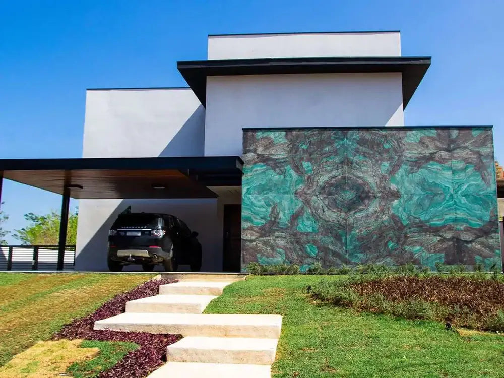 Paradise Blue Quartzite polished 2cm thick Slab - Rocks in Stock