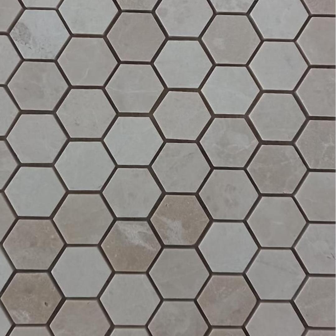 BEIGE MINI, HEXAGON MIX 12" x 12" - (1 SF/PC) - Havai'iano