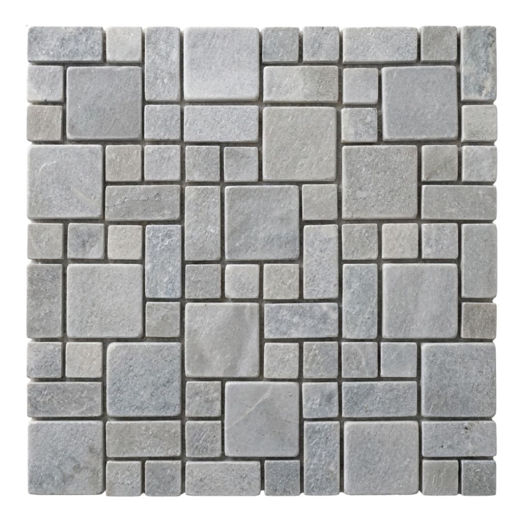 BIANCO GREY, FRENCH PATTERN , Mosaic - Mediterranean