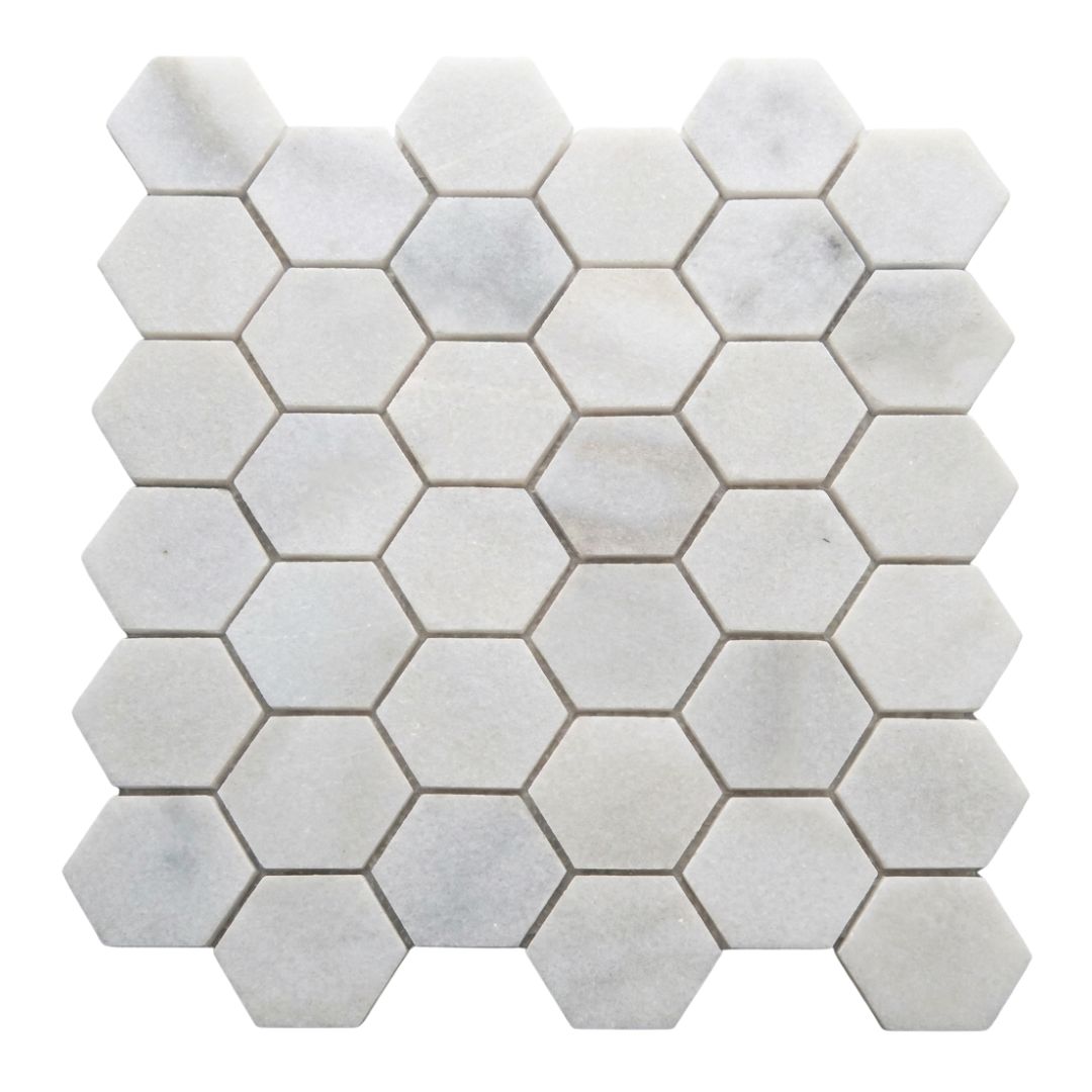 BIANCO GREY, HEXAGON 3x3, Mosaic - Mediterranean