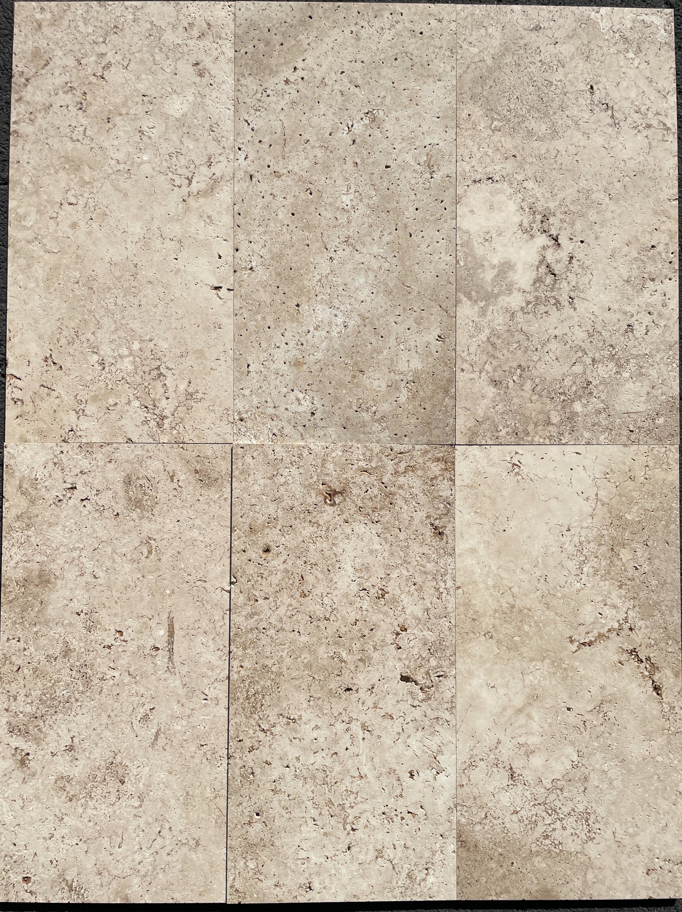 LIGHT WALNUT Travertine brushed/unfilled - 24" x 12" x 1/2" (2 SF/PC) Tile