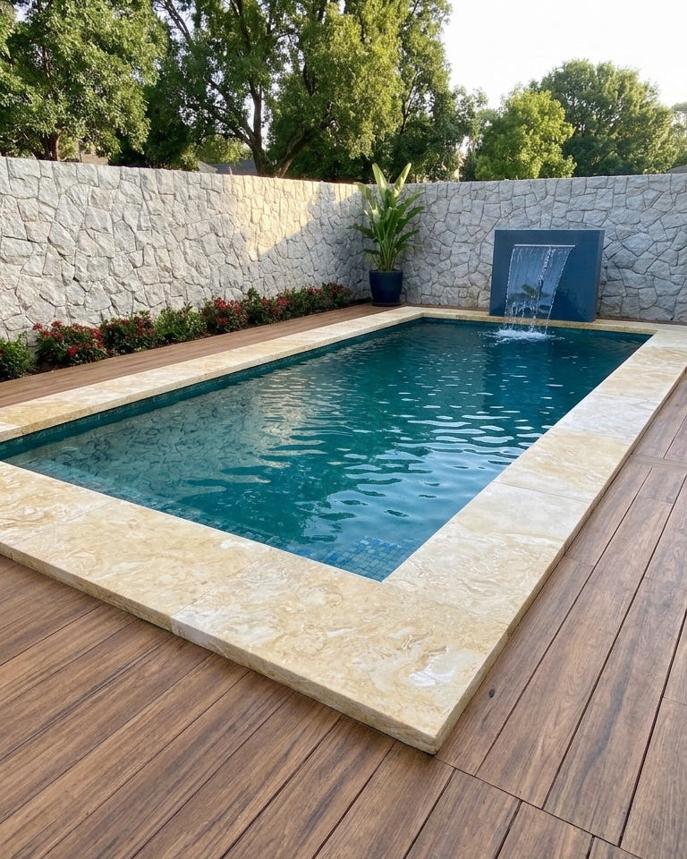 CLASSIC CORAL brushed/filled, 32" x 16" x 1 1/2" (3.56 SF/PC) Pool Coping