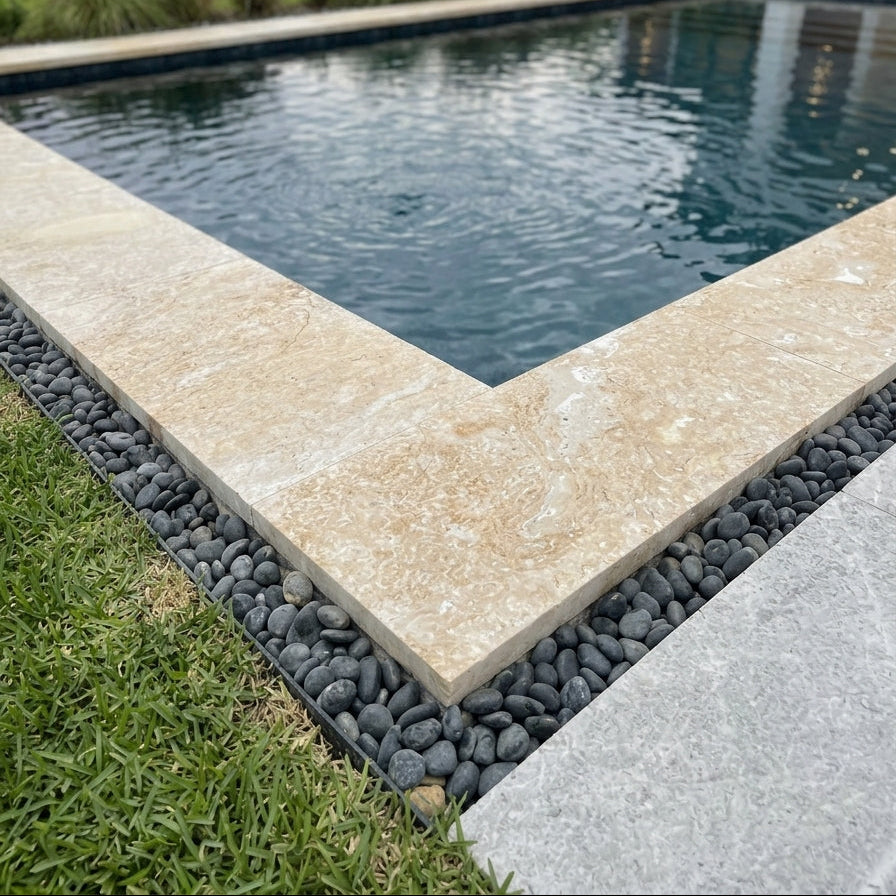 CLASSIC CORAL brushed/filled, 32" x 16" x 1 1/2" (3.56 SF/PC) Pool Coping