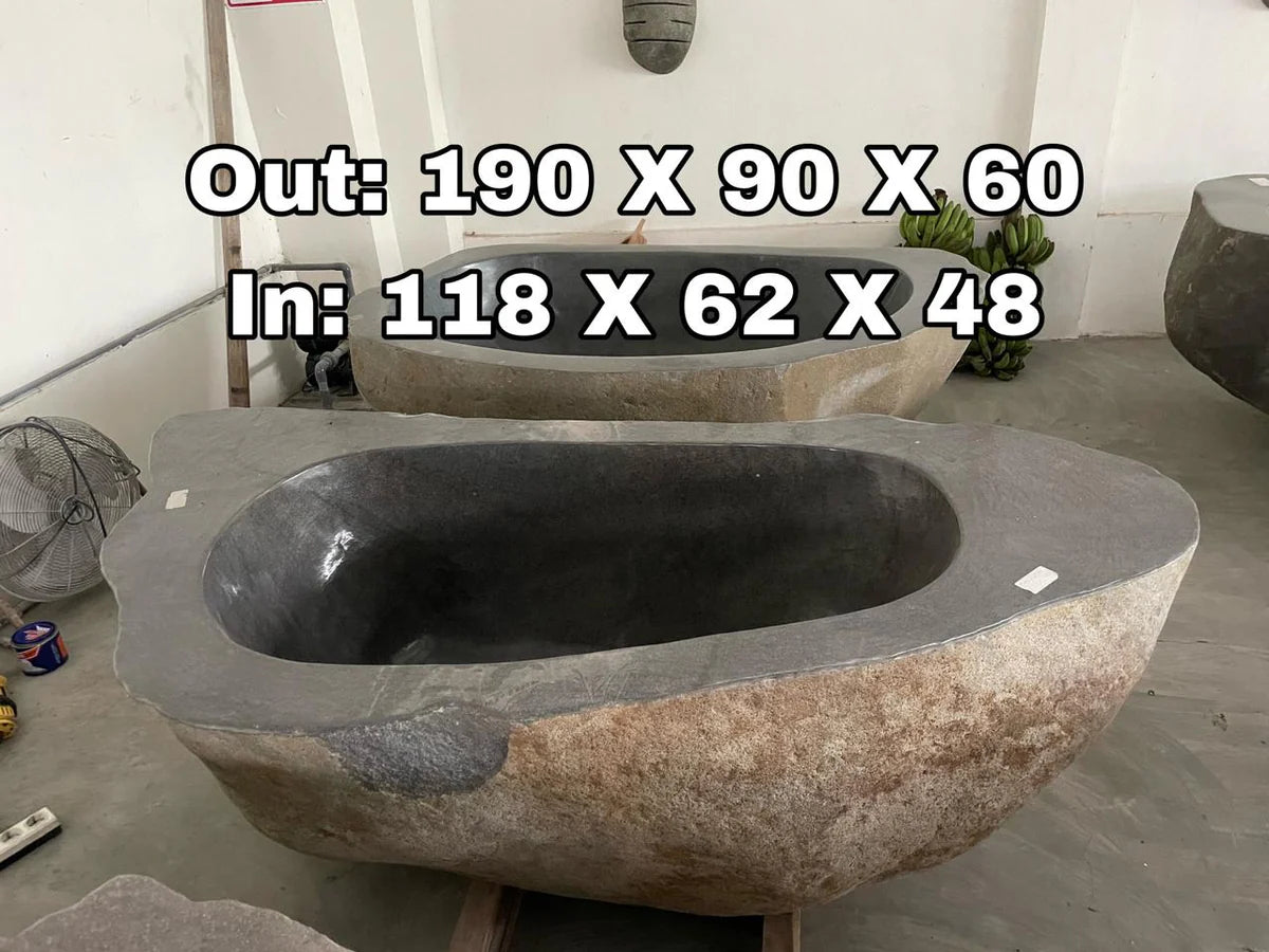 GREY GRANITE Natural hand carved made out of 75"x35"x24" Bathtub