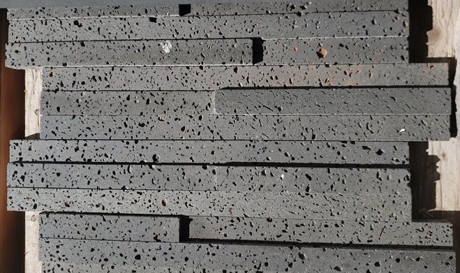 PUKA LAVA GREY Basalt honed ledger 24" x 8" x 3/4-1 1/4" (1.33 SF/PC)