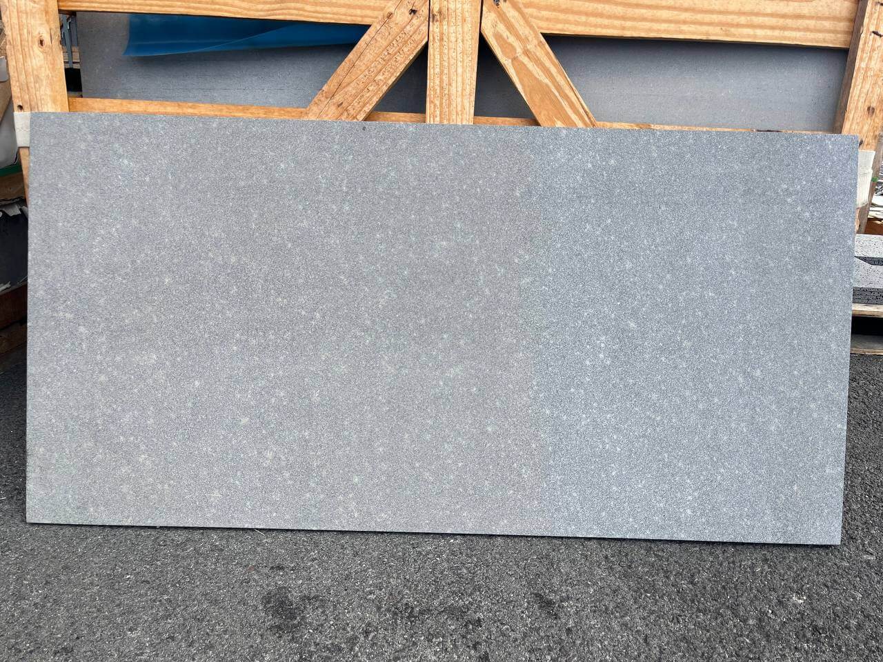 Camomila Straight Edge Basalt brushed 48x24 tile - Rocks in Stock