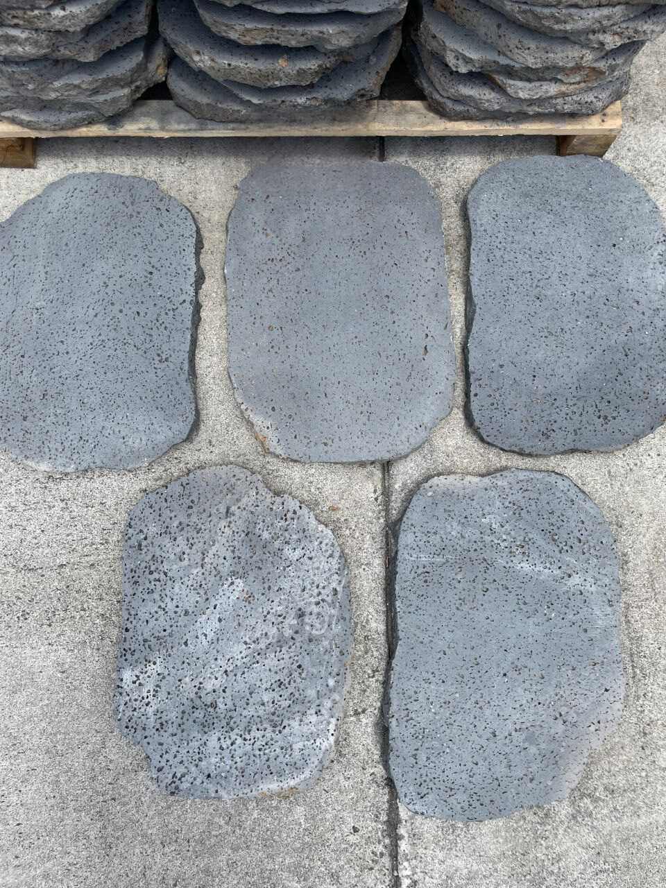 PUKA LAVA GREY - OVAL RANDOM EDGE, Basalt brushed - 24" x 16" x 1 1/2" Paver - Rocks in Stock
