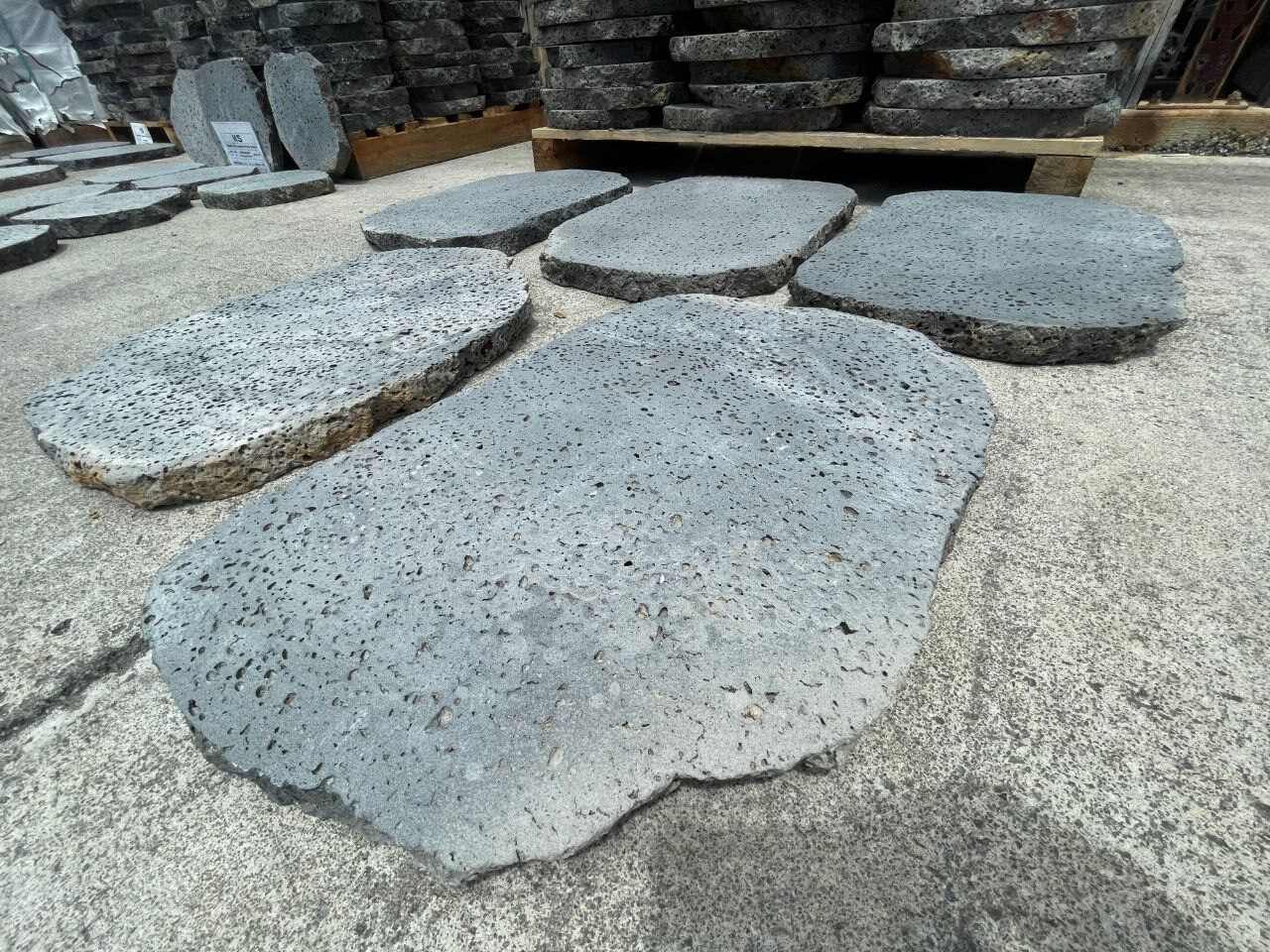 PUKA LAVA GREY - OVAL RANDOM EDGE, Basalt brushed - 24" x 16" x 1 1/2" Paver - Rocks in Stock