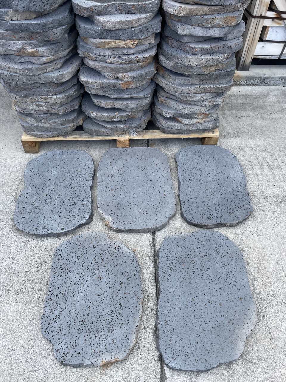 PUKA LAVA GREY - OVAL RANDOM EDGE, Basalt brushed - 24" x 16" x 1 1/2" Paver - Rocks in Stock