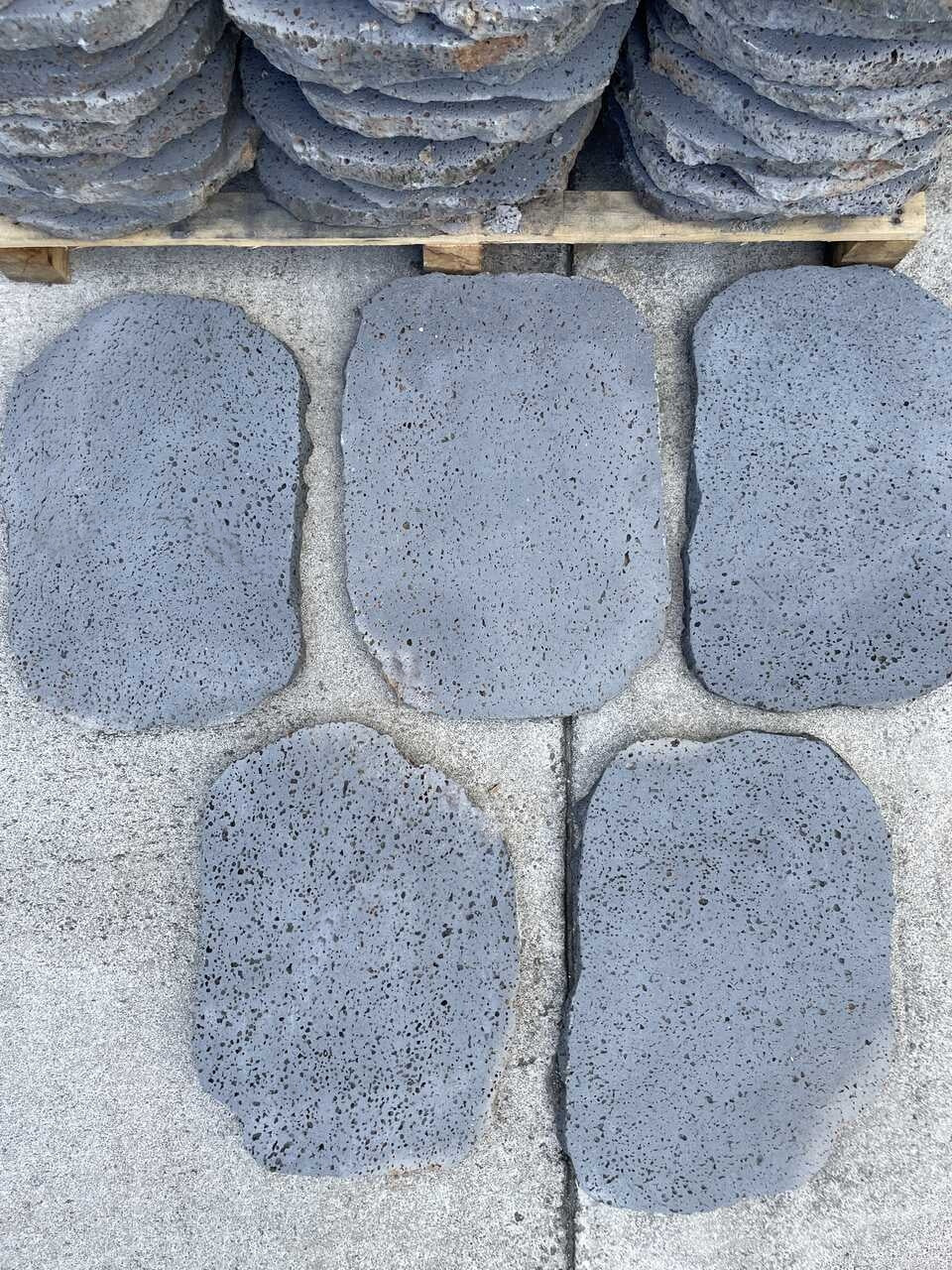 PUKA LAVA GREY - OVAL RANDOM EDGE, Basalt brushed - 24" x 16" x 1 1/2" Paver - Rocks in Stock
