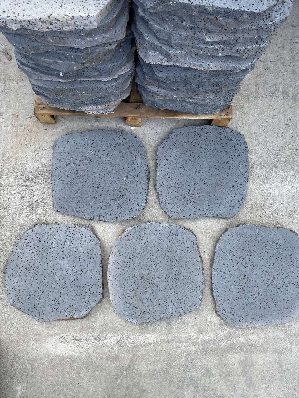 PUKA LAVA GREY - ROUND RANDOM EDGE, Basalt brushed - 18" diameter & up x 1 1/2" Paver - Rocks in Stock