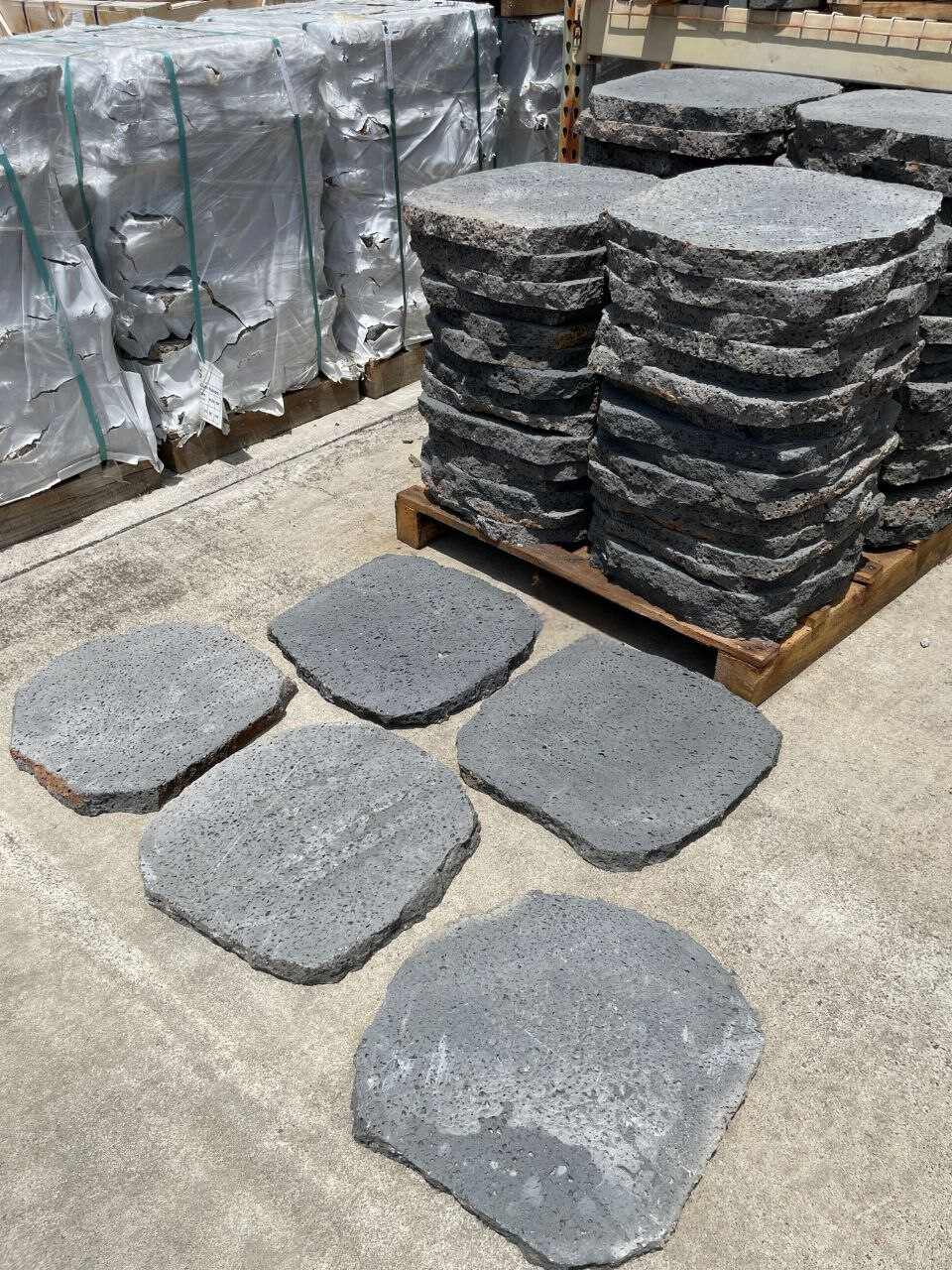 PUKA LAVA GREY - ROUND RANDOM EDGE, Basalt brushed - 18" diameter & up x 1 1/2" Paver - Rocks in Stock