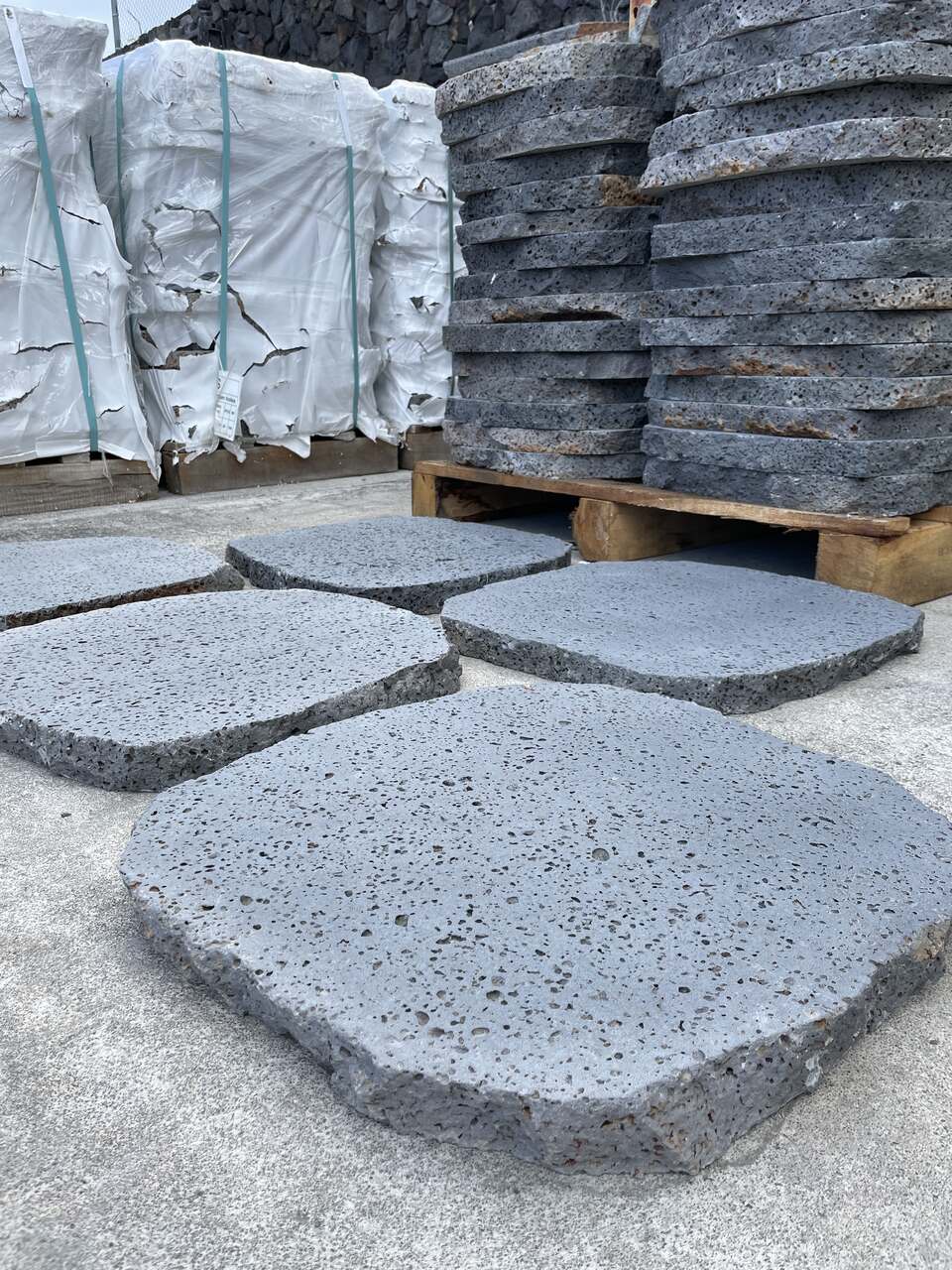 PUKA LAVA GREY - ROUND RANDOM EDGE, Basalt brushed - 18" diameter & up x 1 1/2" Paver - Rocks in Stock