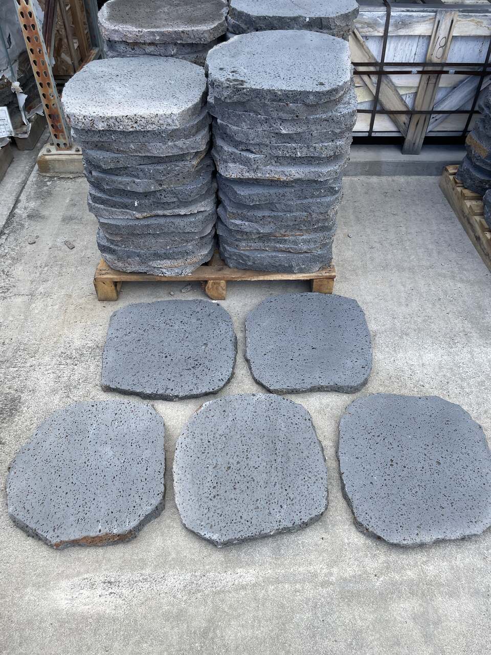 PUKA LAVA GREY - ROUND RANDOM EDGE, Basalt brushed - 18" diameter & up x 1 1/2" Paver - Rocks in Stock