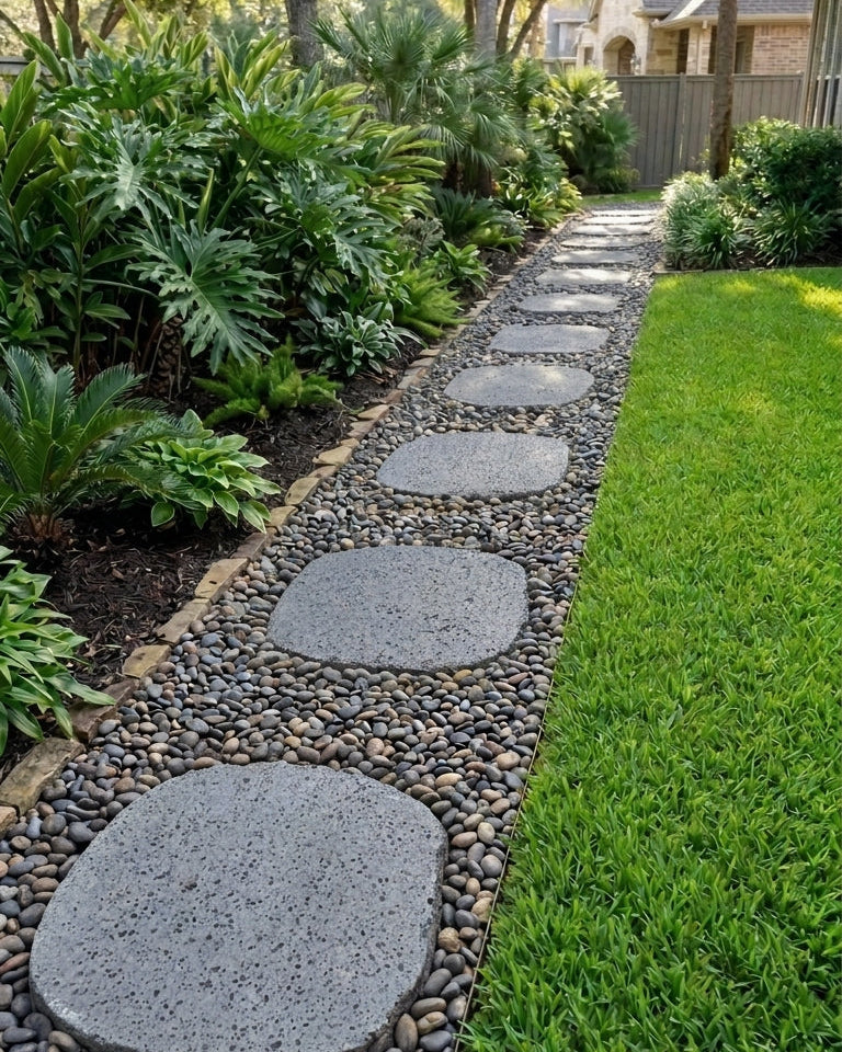 PUKA LAVA GREY - TUMBLED ROUND RANDOM EDGE, Basalt TUMBLED - 18" diameter & up x 1 1/2" Paver (2.25 SF/PC)