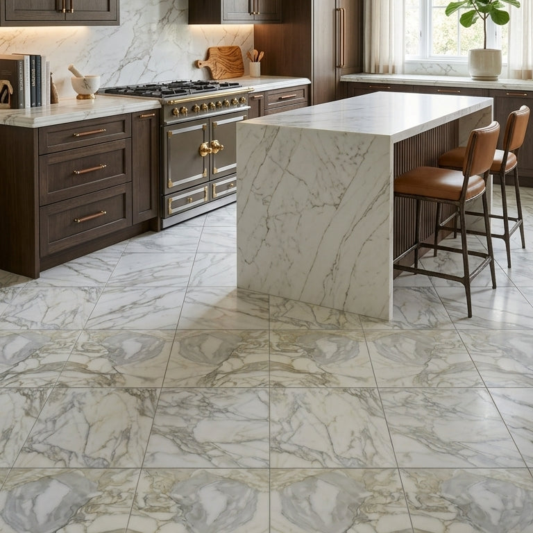 CALACATTA Marble polished 18" x 18" (2.25 SF/PC) - Tile