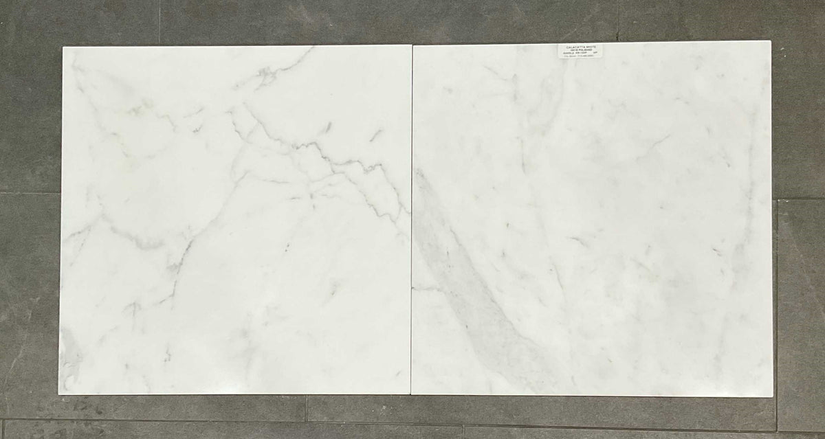 CALACATTA WHITE Marble polished 18" x 18" (2.25 SF/PC) - Tile