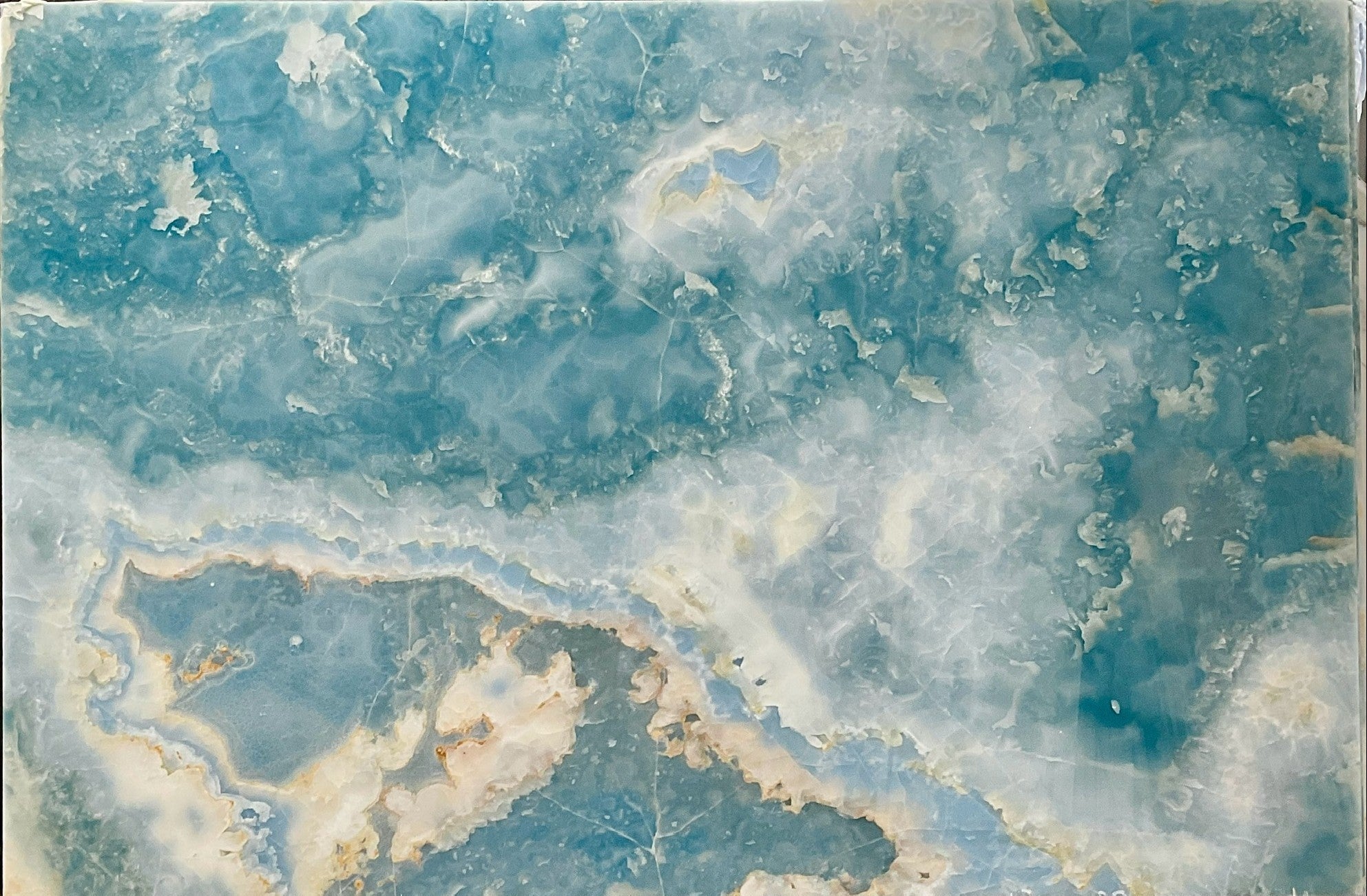 ONICE BLUE JADE Onyx polished 1.5cm thick - Slab