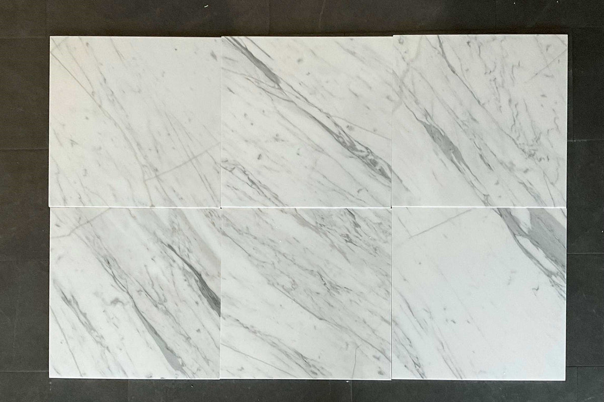 STATUARIO Marble polished 18" x 18" (2.25 SF/PC) - Tile