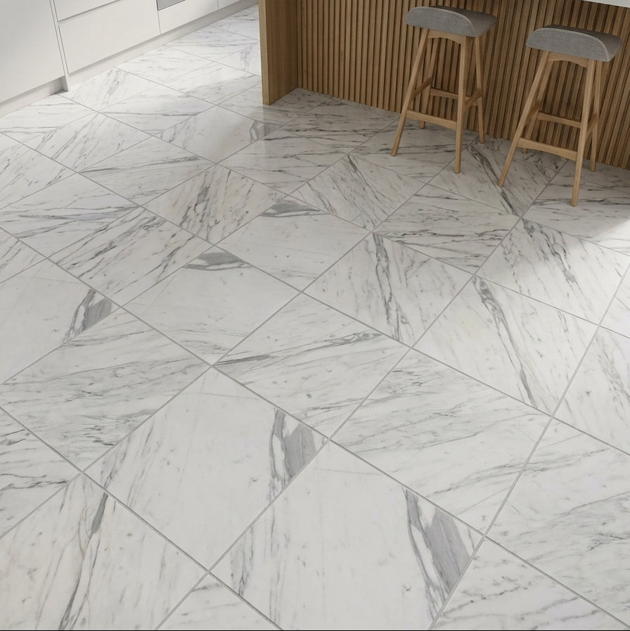 STATUARIO Marble polished 18" x 18" (2.25 SF/PC) - Tile
