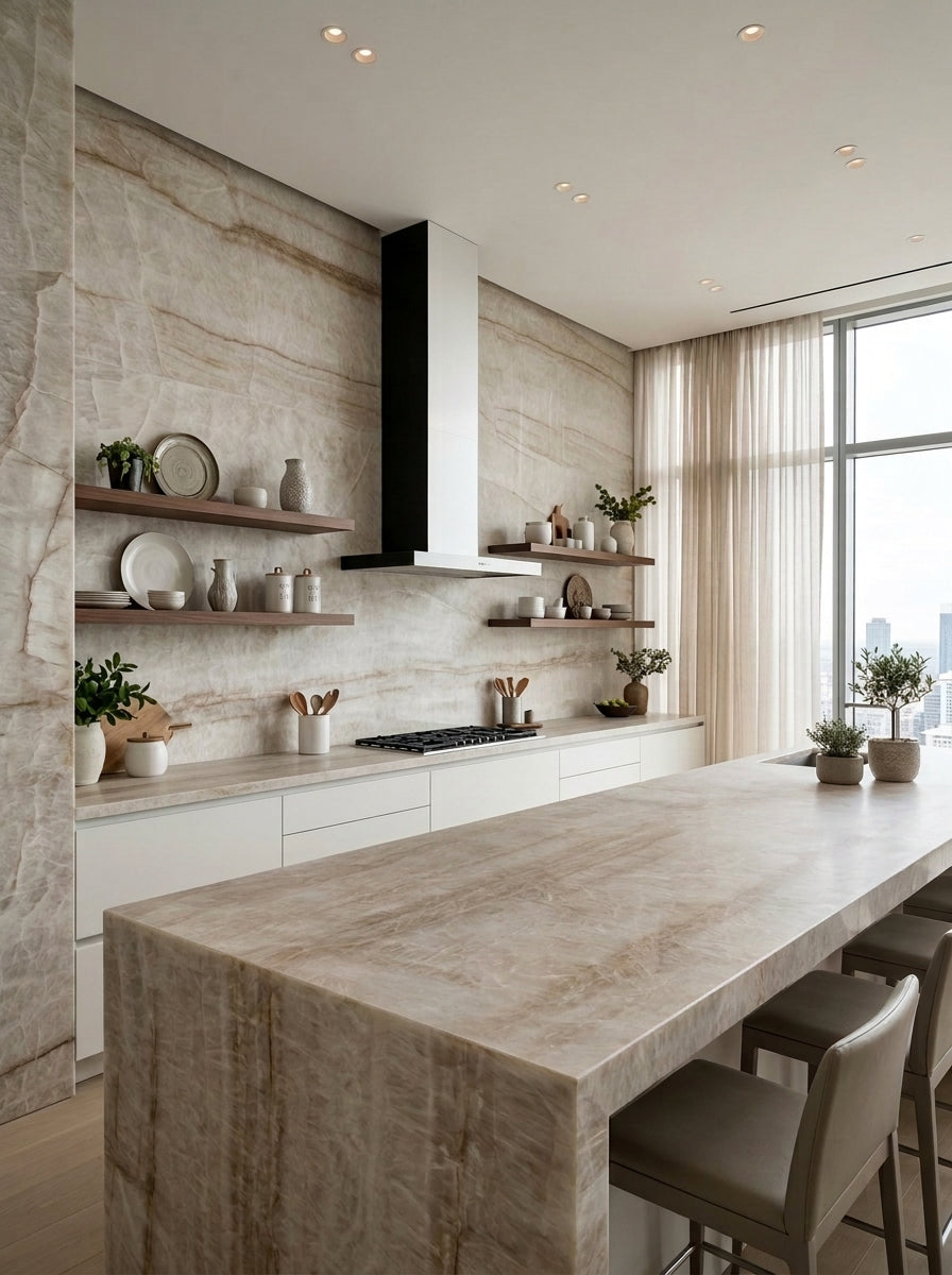 TAJ MAHAL Quartzite leather 3cm thick - Slab