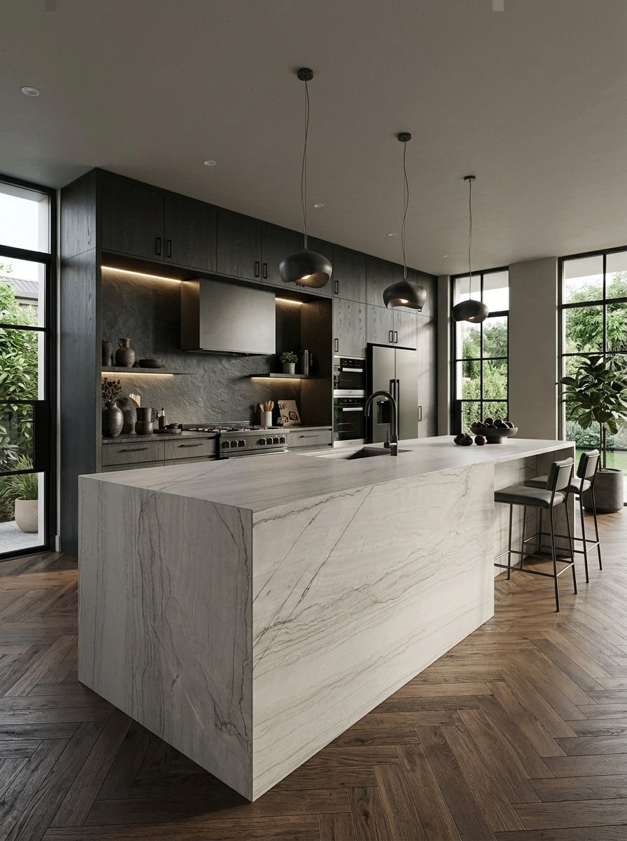 WHITE SANTORINI Quartzite polished 3cm thick - Slab