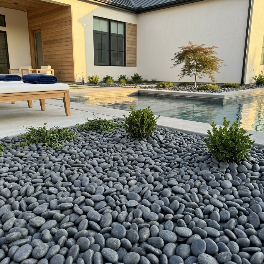 BLACK SAND Natural Tumbled Garden Pebbles - Havai'iano