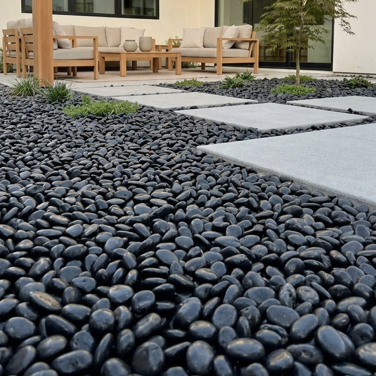 BLACK SAND Natural Tumbled Garden Pebbles - Havai'iano