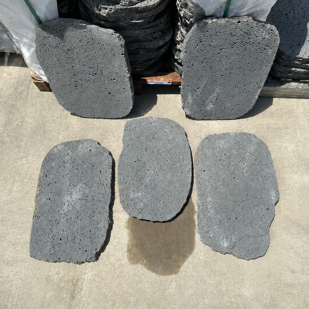 PUKA LAVA GREY - OVAL RANDOM EDGE, Basalt suede - 24" x 16" x 1 1/2" Paver (2.66 SF/PC)