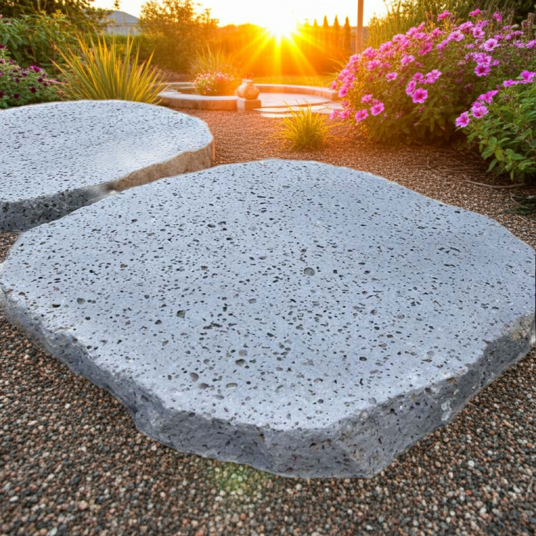 PUKA LAVA GREY - ROUND RANDOM EDGE, Basalt brushed - 18" diameter & up x 1 1/2" Paver (2.25 SF/PC)