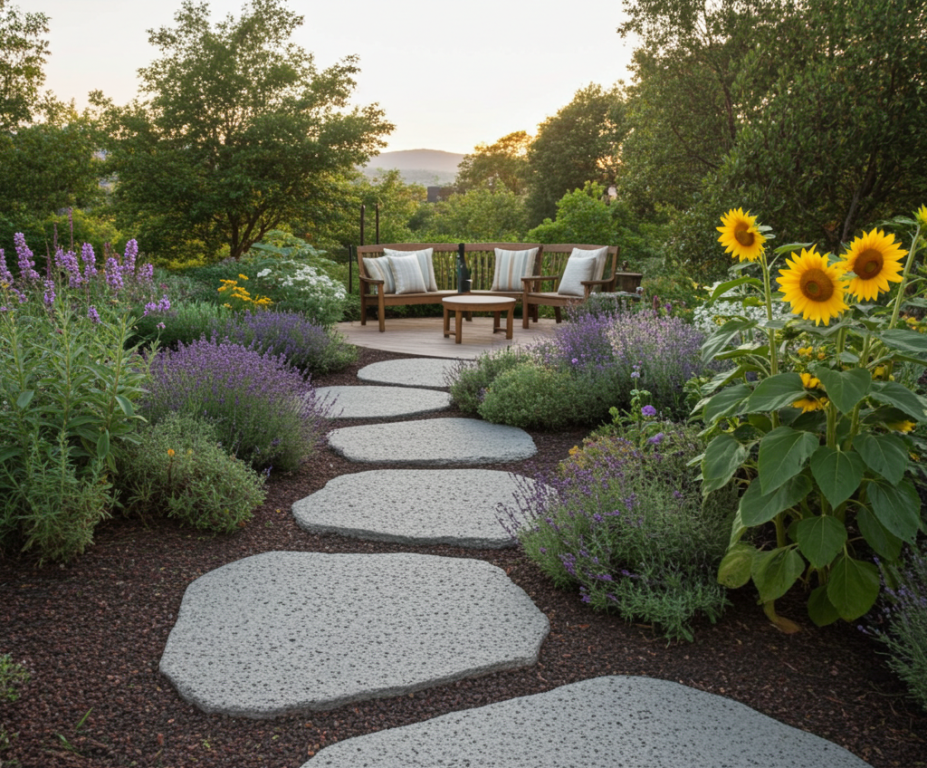 PUKA LAVA GREY - ROUND RANDOM EDGE, Basalt brushed - 18" diameter & up x 1 1/2" Paver (2.25 SF/PC)