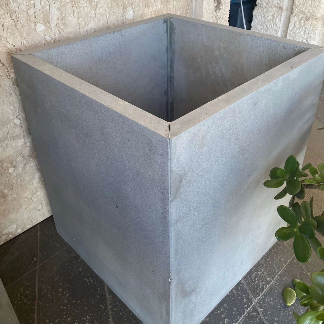 large silver planter pots SOLID LAVA GREY PLANTER (LARGE)