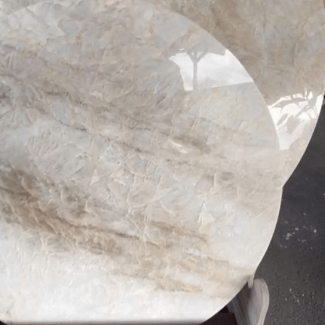 Taj Mahal Quartzite polished 2cm thick Round Table - Rocks in Stock