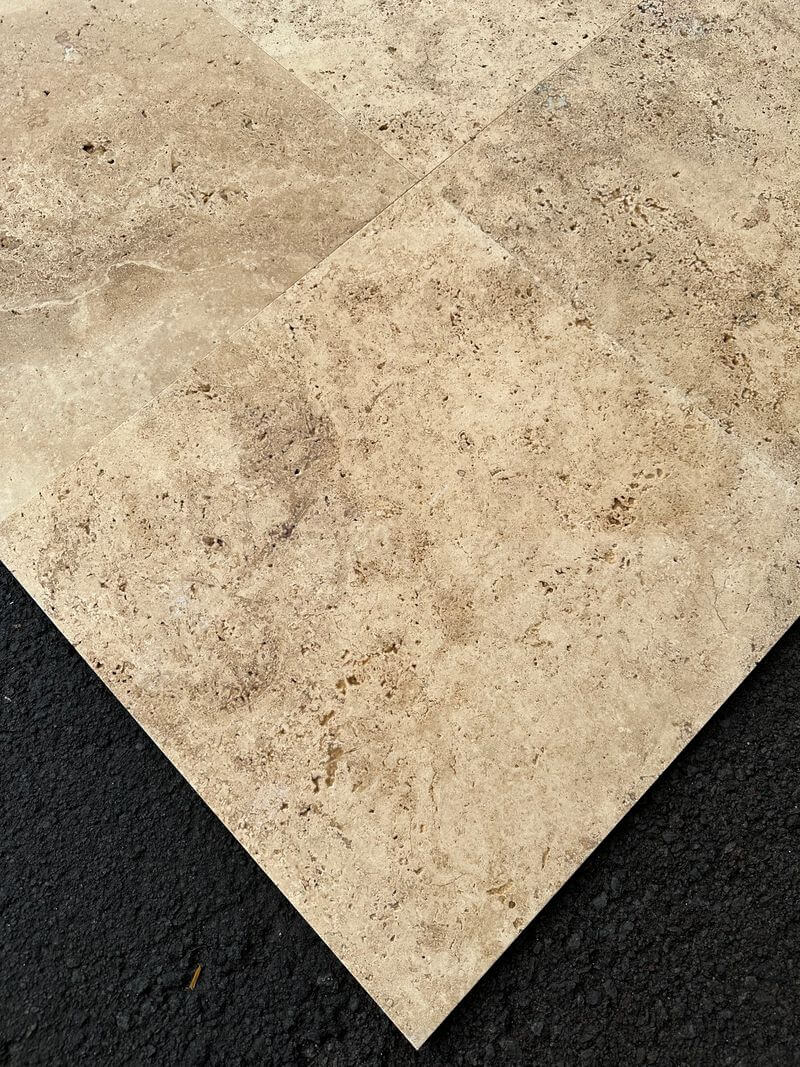 DARK WALNUT Travertine brushed/unfilled - 18" x 18" x 1/2" (2.25 SF/PC) Tile