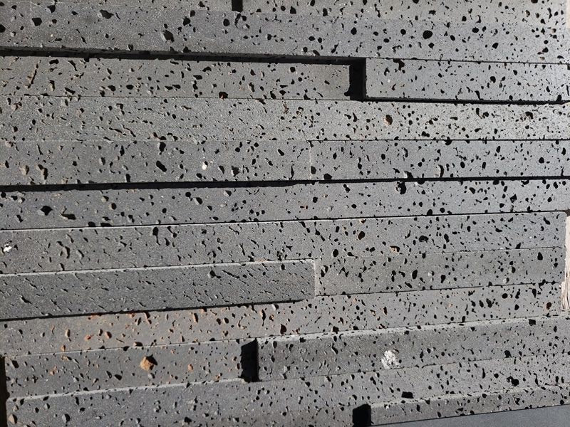 PUKA LAVA GREY Basalt honed ledger 24" x 8" x 3/4-1 1/4" (1.33 SF/PC)