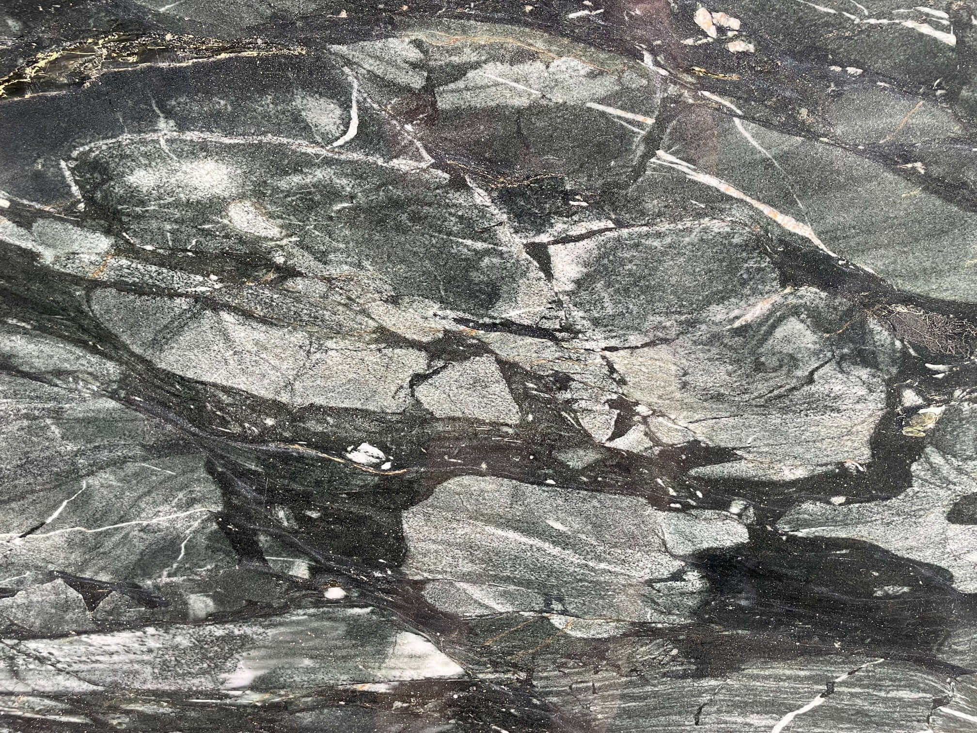 Andes Black Quartzite polished 2cm thick slab - Rocks in Stock
