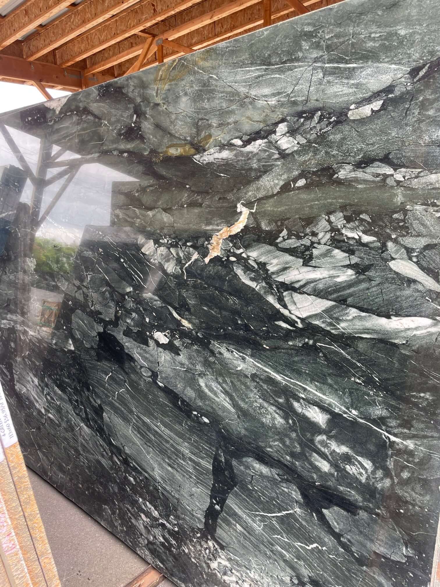 Andes Black Quartzite polished 2cm thick slab - Rocks in Stock
